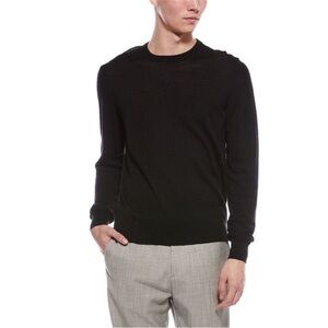 Bruno Magli Silk Cashmere Crew Neck Sweater Black Large